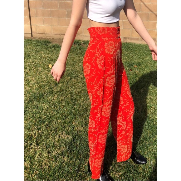 Vintage Henri Bendel Floral Pants sz XS - Picture 2 of 4